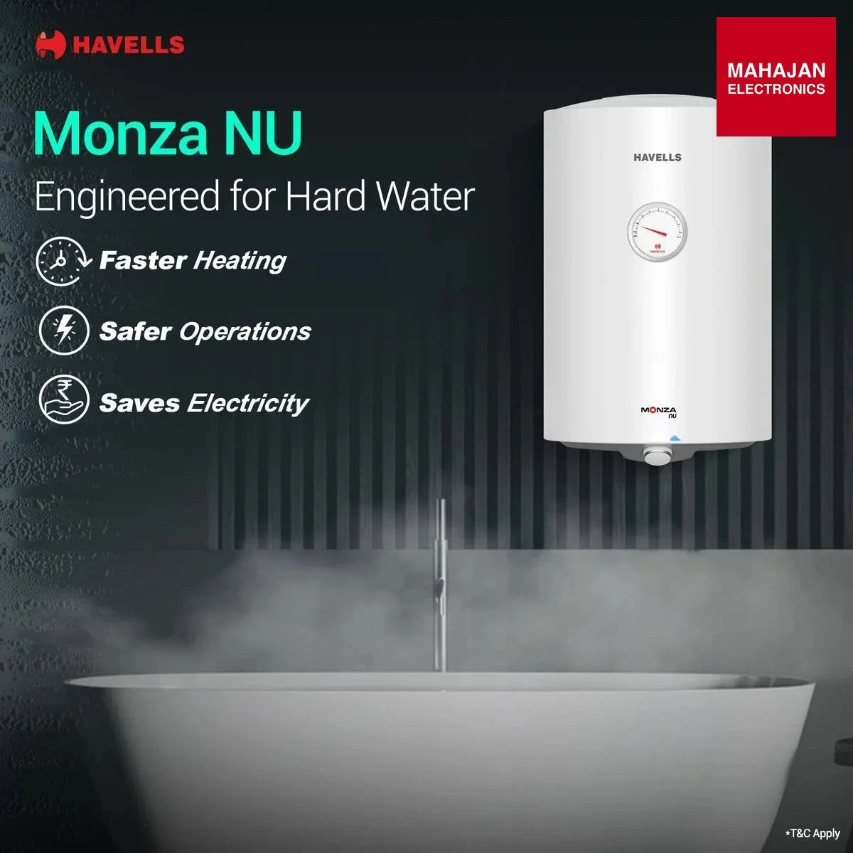Havells Monza Nu 100 Liter Storage Water Heater (Geyser) GHWAMUSWH100 HAVELLS – Mahajan Electronics Online.