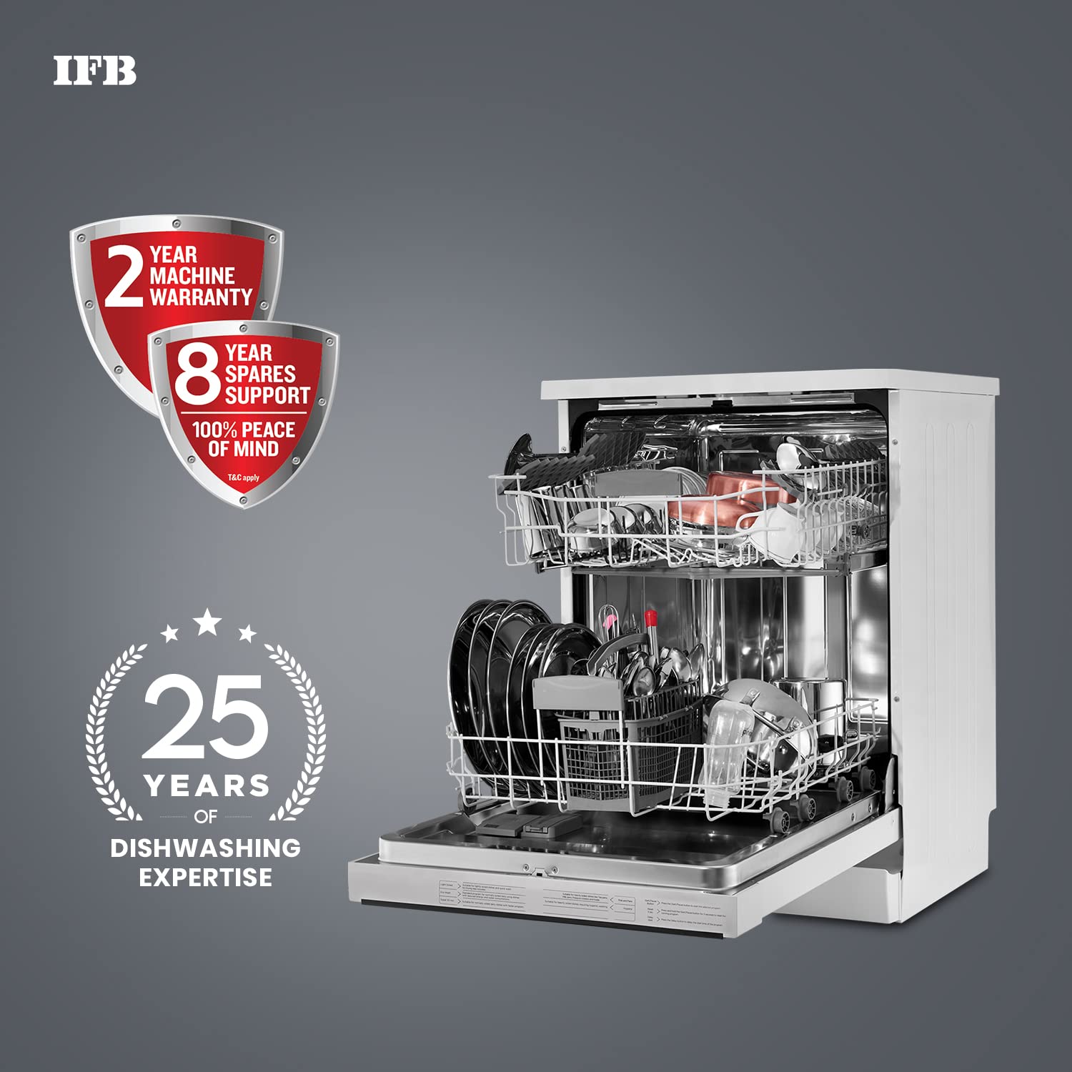 IFB 14 Place Settings ‎Hot water wash Free Standing Dishwasher (Neptune FX2, White, In Built Heater Mahajan Electronics Online