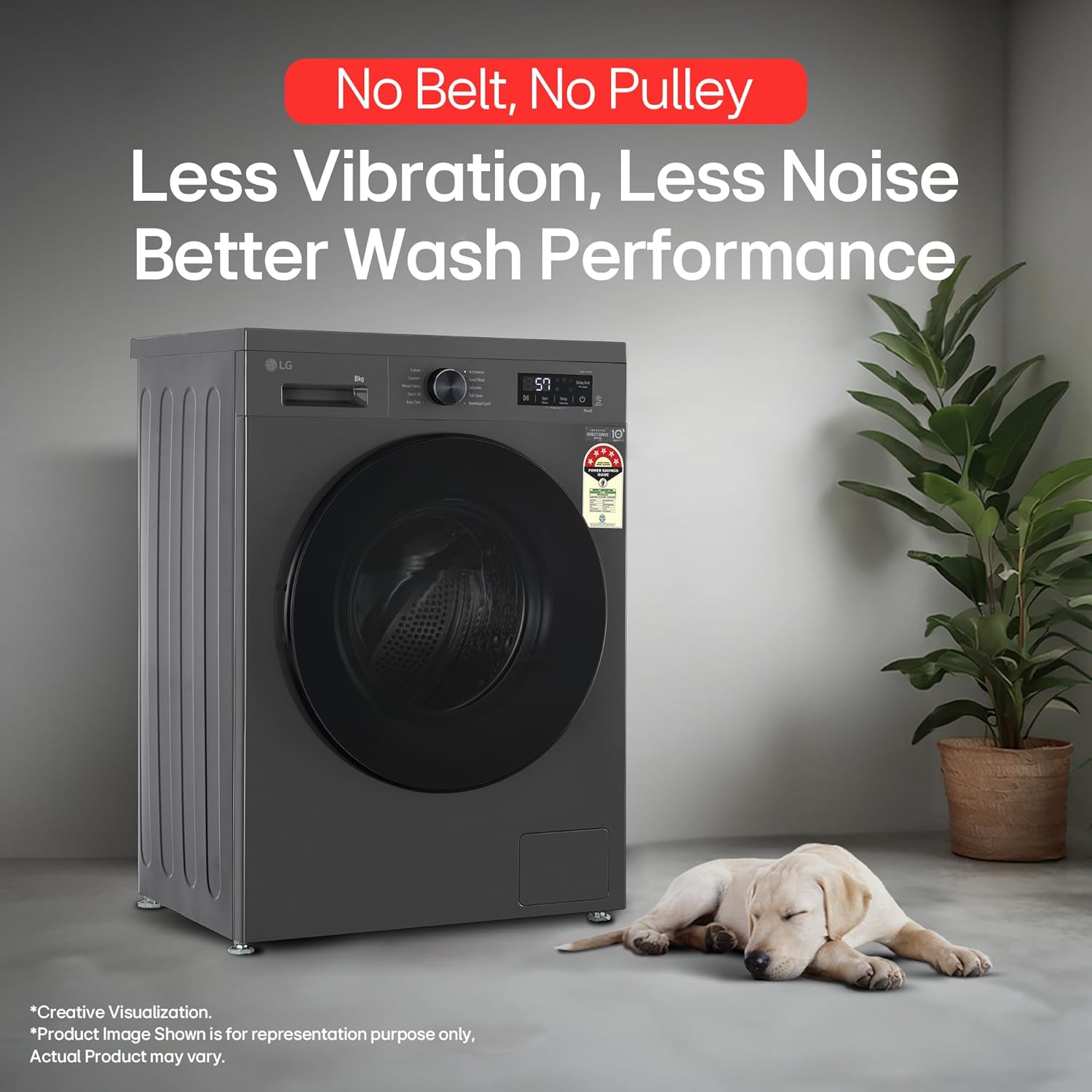 LG FHB1208Z2M 8KG Front Load Washing Machine, Inverter Direct Drive, Middle Black Mahajan Electronics online