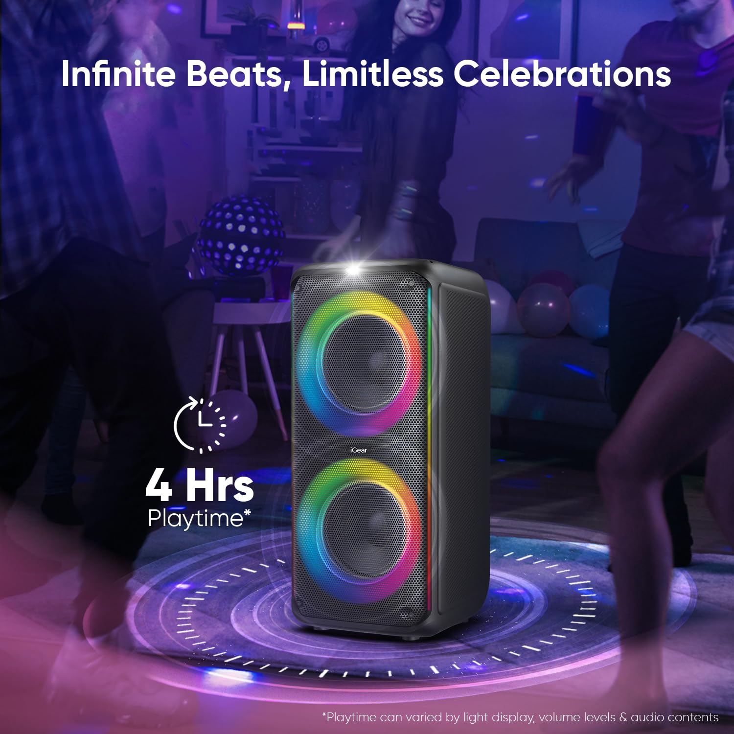 iGear X-Bass 60 Ultimate 60W Portable Bluetooth Party Speaker with Dual Bass Radiators Mahajan Electronics Online
