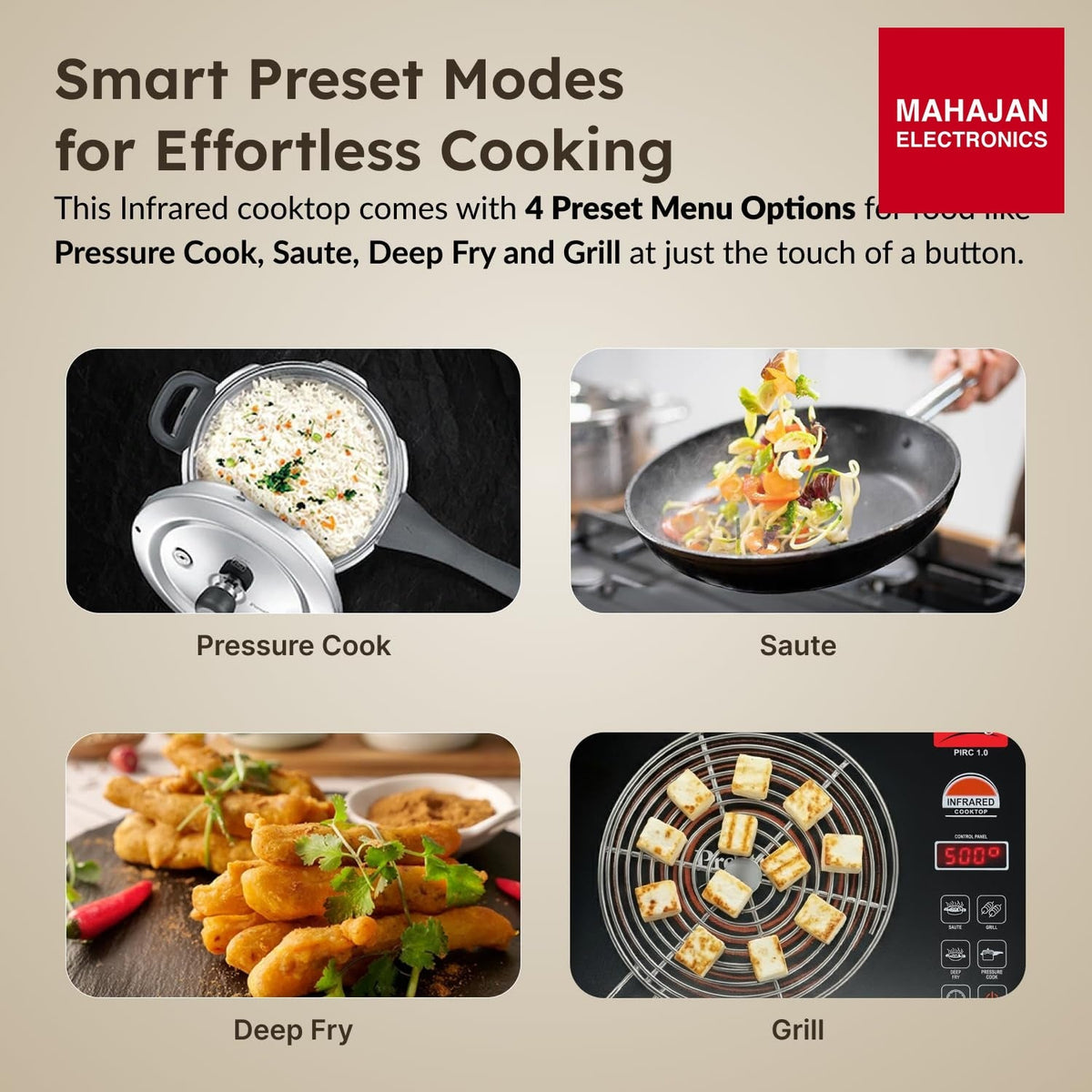 Prestige PIRC 1.0 2200 W Infrared Cooktop – Mahajan Electronics Online.