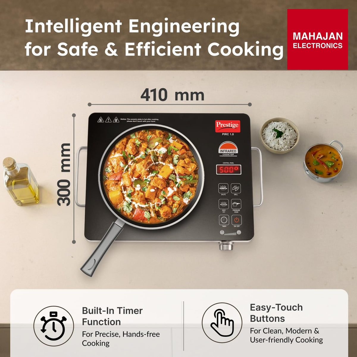 Prestige PIRC 1.0 2200 W Infrared Cooktop – Mahajan Electronics Online.