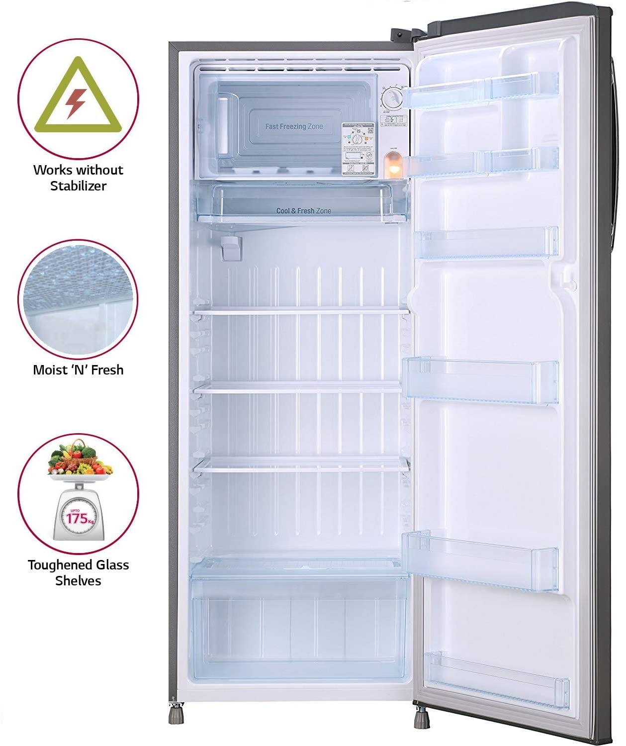 LG GL-B281BPZX 261 L 3 Star Inverter Direct Cool Single Door Refrigerator( Shiny Steel, Fast Ice Making , Gross Volume- 270 L) Mahajan Electronics Online