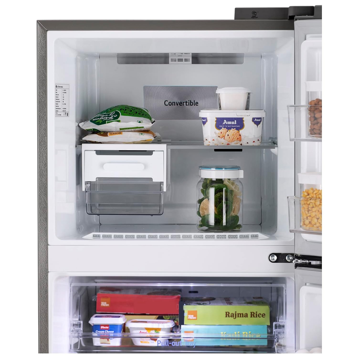 LG GLT3426SNPZ 343L 2 Star Frost Free Double Door Refrigerator (Smart Inverter Compressor, Convertible Freezer, Multi Air Flow, Shiny Steel) Mahajan Electronics Online