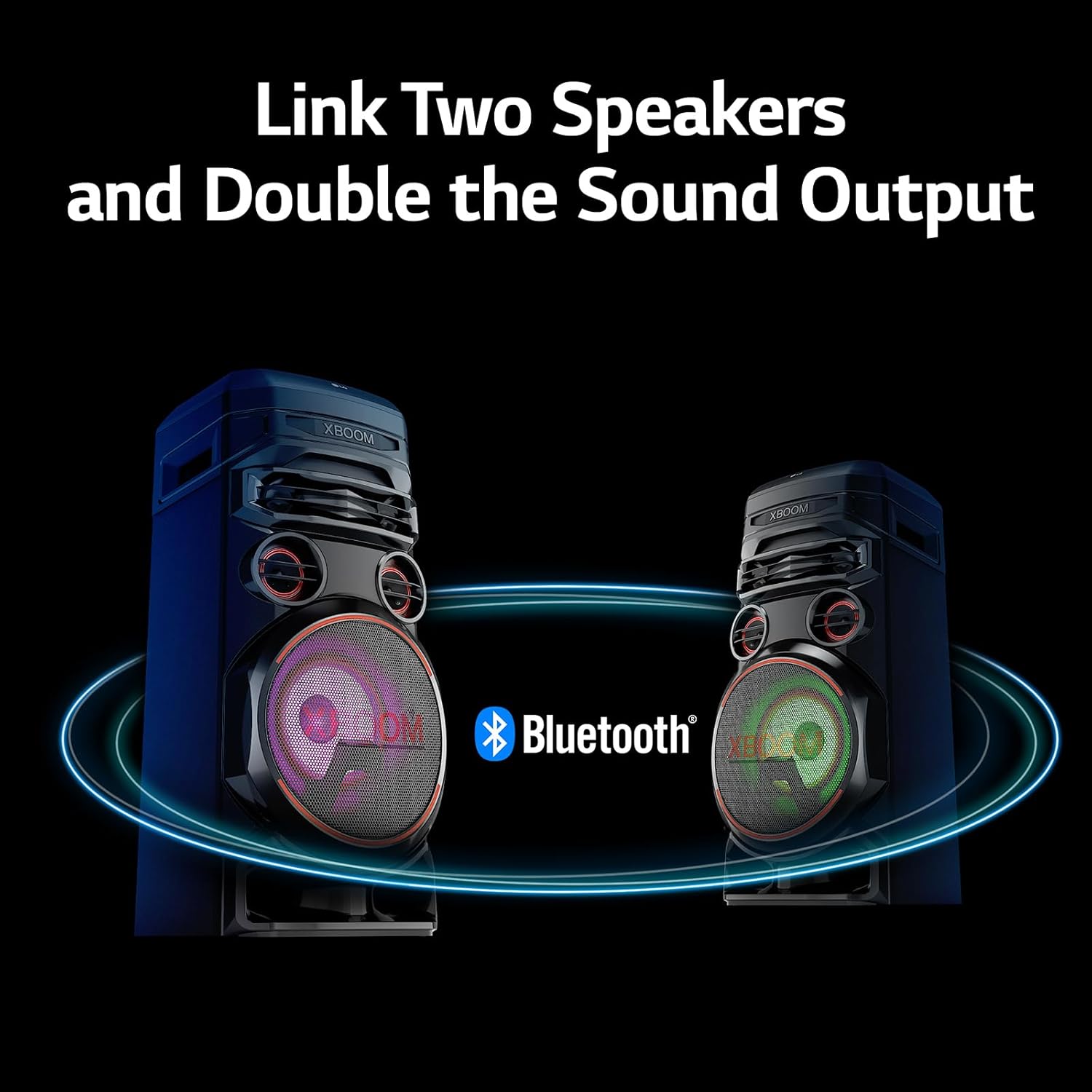 LG XBOOM RNC7 Party Speaker, Multi Color Lighting, Karaoke Feature, 1 Mic + 1 Guitar Input, Wireless Party Link, USB, Bluetooth Connection, XBOOM App Mahajan Electronics online