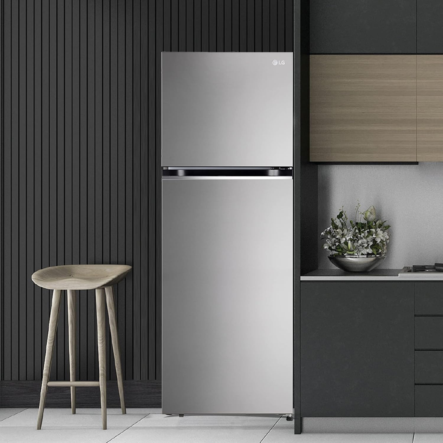LG GLT3426SNPZ 343L 2 Star Frost Free Double Door Refrigerator (Smart Inverter Compressor, Convertible Freezer, Multi Air Flow, Shiny Steel) Mahajan Electronics Online