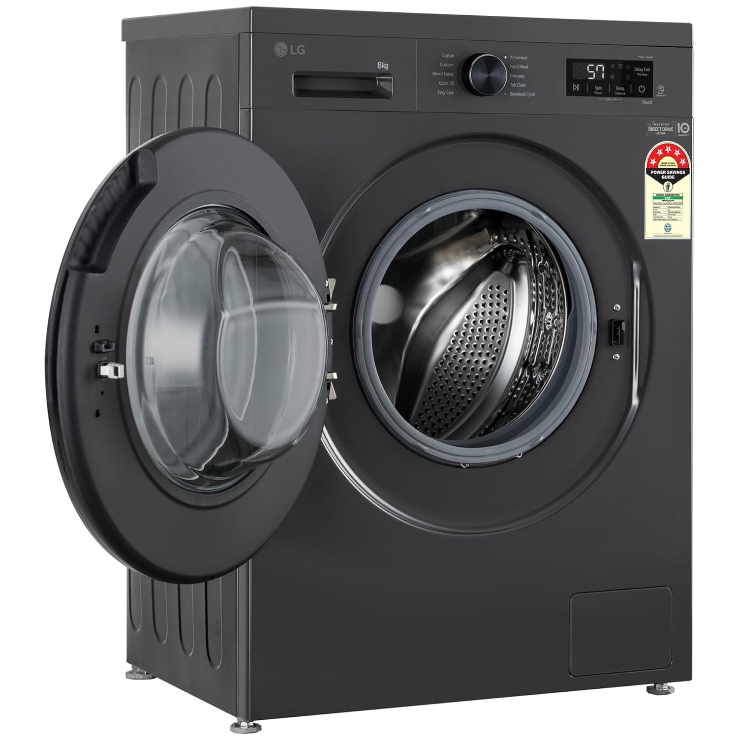 LG FHB1208Z2M 8KG Front Load Washing Machine, Inverter Direct Drive, Middle Black Mahajan Electronics online