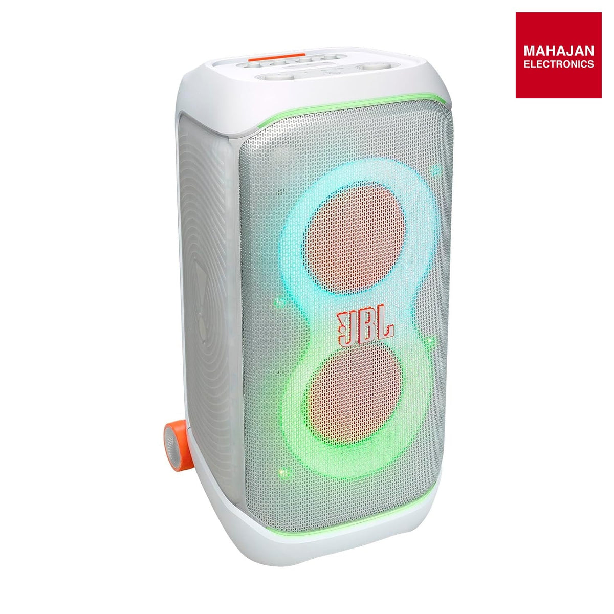 JBL PartyBox Stage 320 240W Portable Bluetooth Party Speaker with AI Sound Boost & Light Show (White) – Mahajan Electronics Online.