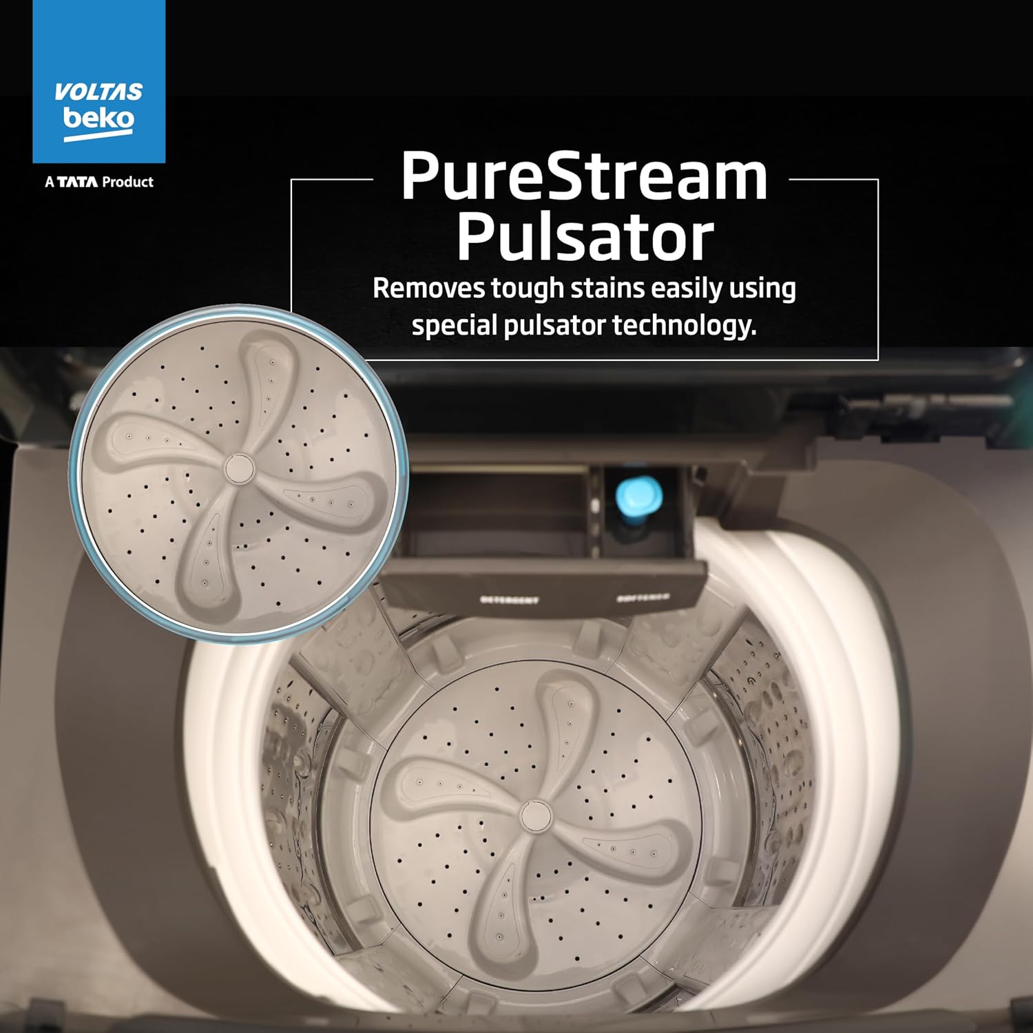 Voltas Beko WTL1006UEAH/DPBOHD 10 Kg 5 Star Fully Automatic Top Load Washing Machine with Inbuilt Heater – Dark Grey Mahajan Electronics online