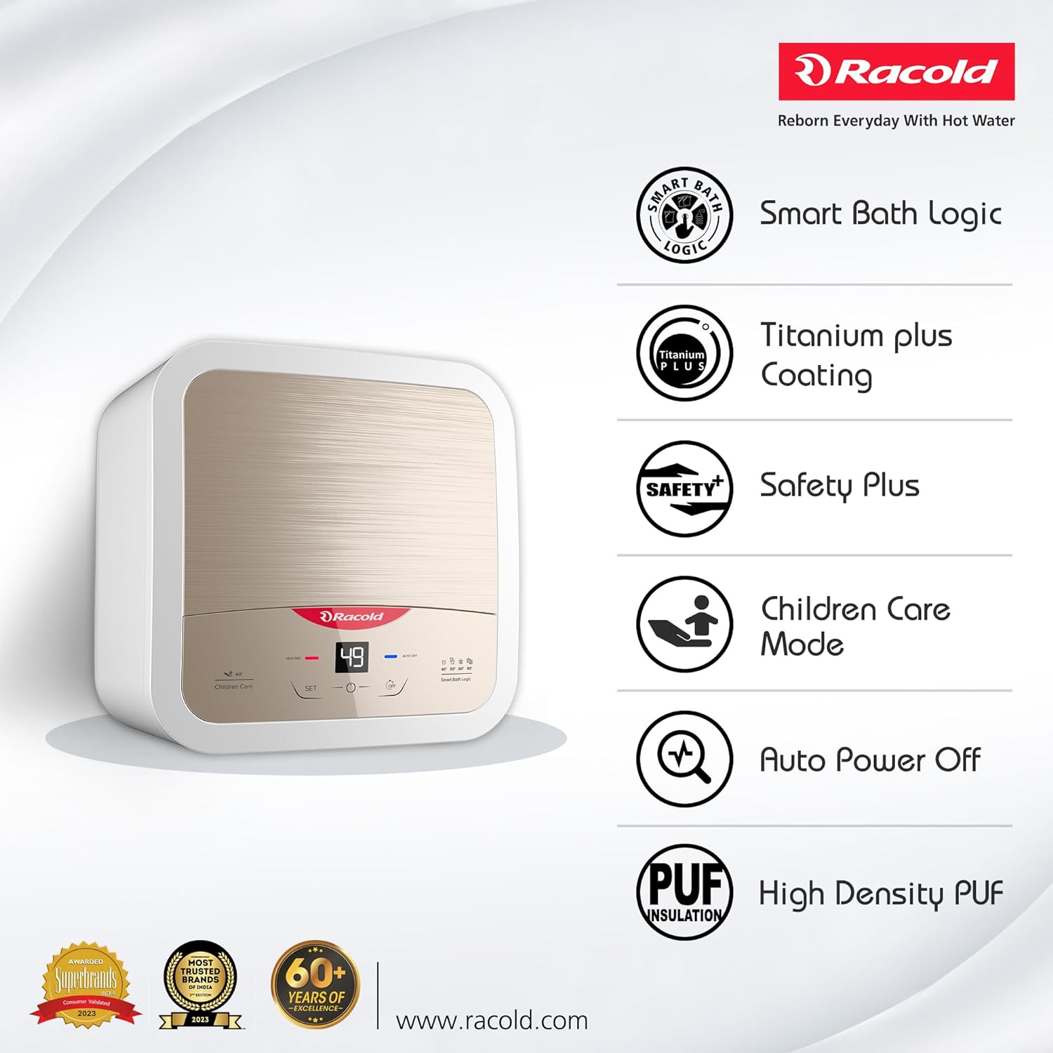 Racold Omnis DG 15L Vertical 5 Star Storage Water Heater(Geyser) Sandstorm Gold Mahajan Electronics Online