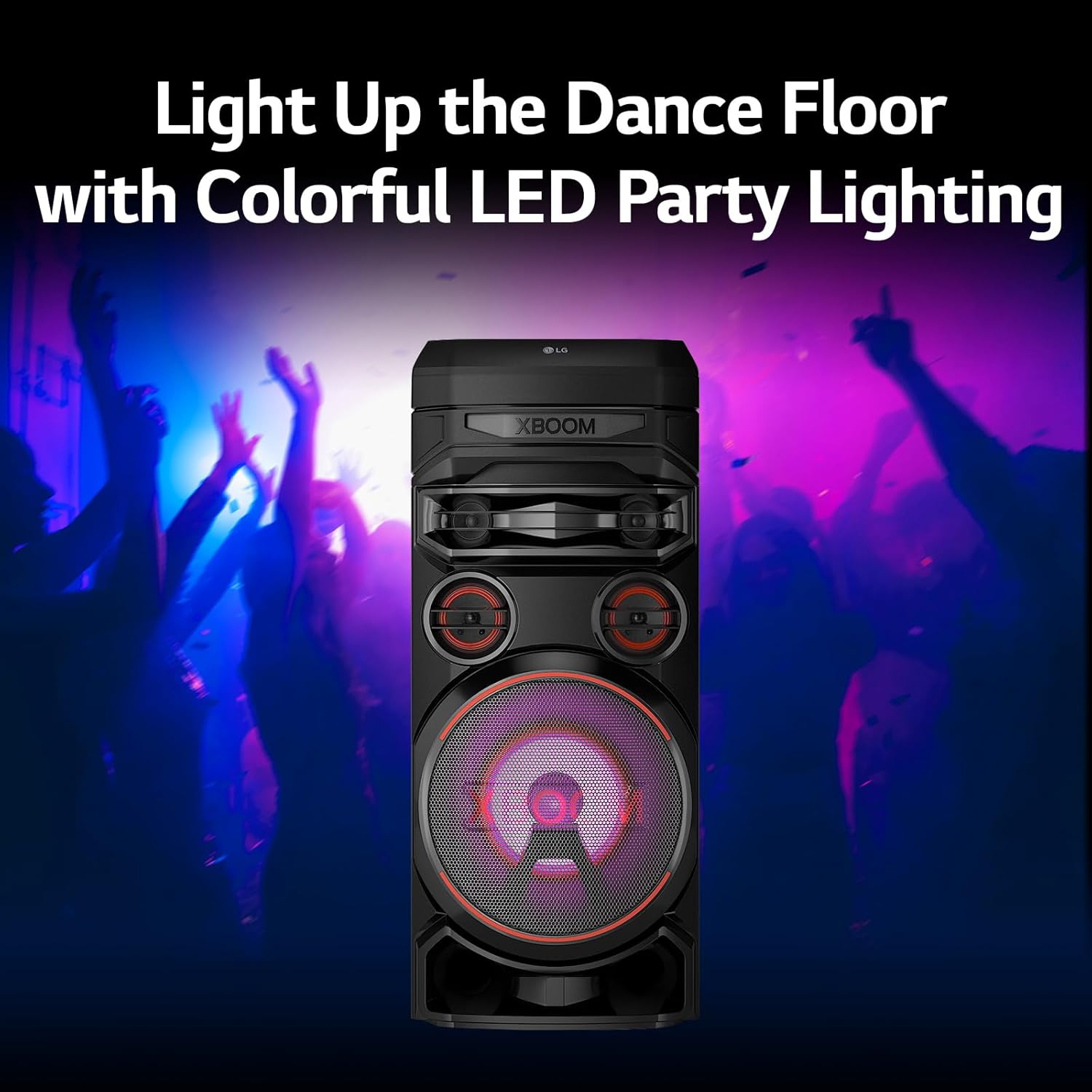 LG XBOOM RNC7 Party Speaker, Multi Color Lighting, Karaoke Feature, 1 Mic + 1 Guitar Input, Wireless Party Link, USB, Bluetooth Connection, XBOOM App Mahajan Electronics online