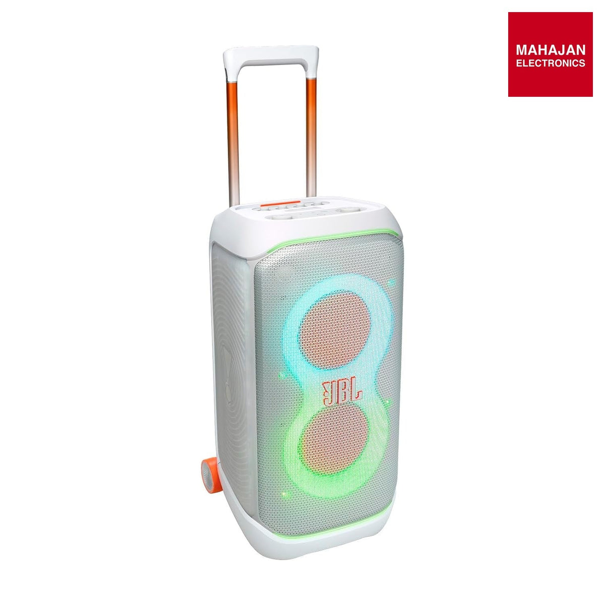 JBL PartyBox Stage 320 240W Portable Bluetooth Party Speaker with AI Sound Boost & Light Show (White) โ Mahajan Electronics Online.