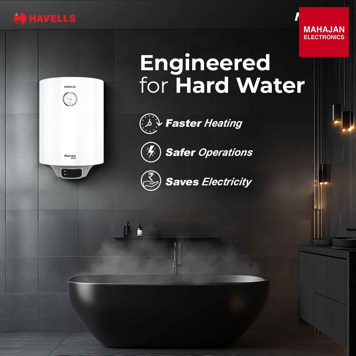 Havells Monza Pro 25L Storage GHWVMPUWAW25 Water Heater(Geyser) – Mahajan Electronics Online.