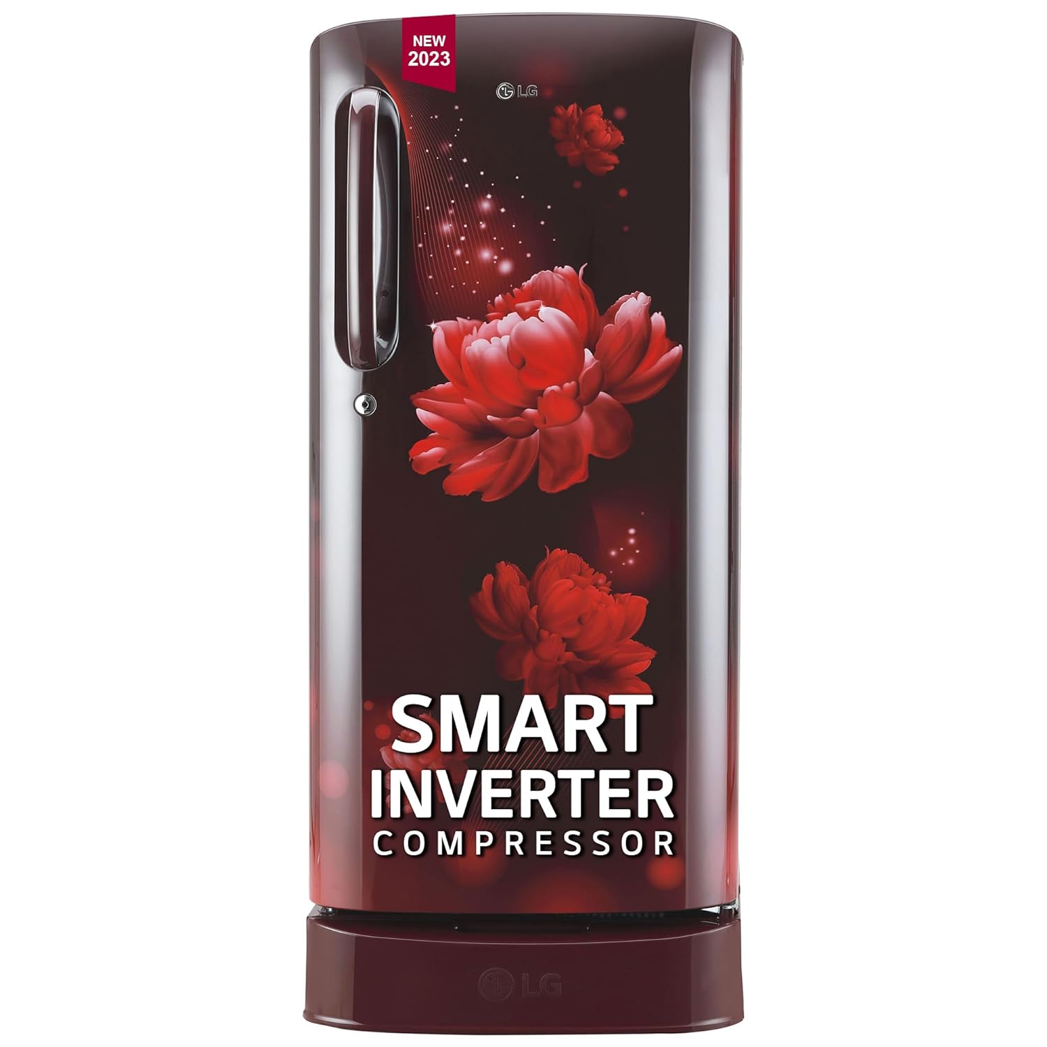 LG GL-D201ASCU 185 L 5 Star Inverter Direct-Cool Single Door Refrigerator ( Scarlet Charm, Base stand with drawer) LG