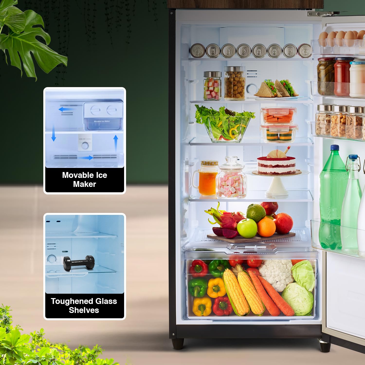 Godrej RT EONVOGUE 310B RI WT WD 272 L 2 Star Wood Finish, 30 Days Farm Freshness Mahajan Electronics Online