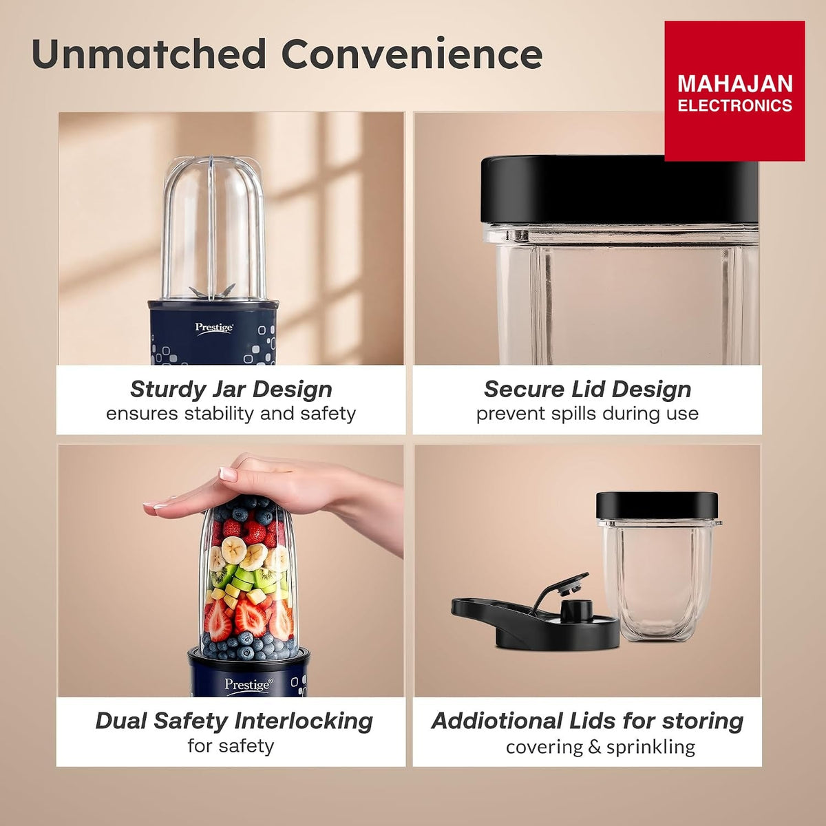 Prestige Nutri-Mate 400 W Mixer Grinder – Mahajan Electronics Online.