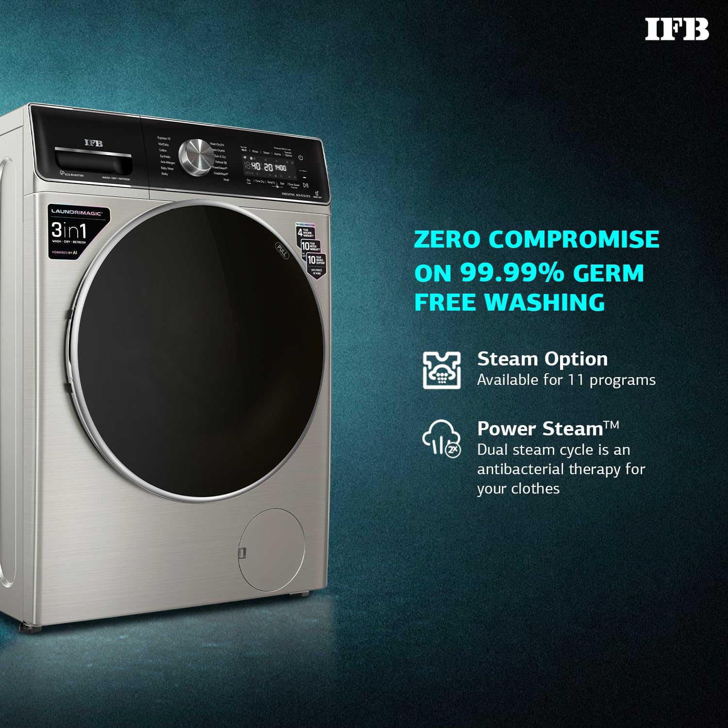 IFB EXECUTIVE ZXV Laundrimagic 3-in-1 8.5 Kg/6.5 Kg/2.5 Kg Inverter Mahajan Electronics Online