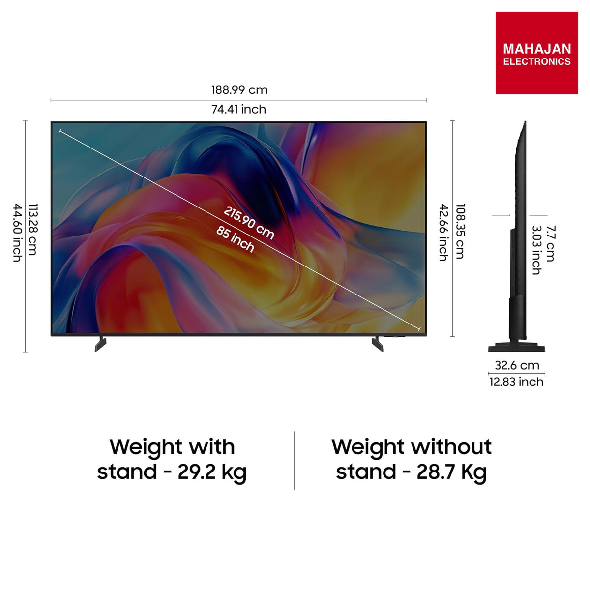 Samsung 85 inches UA85M70HAULXL Mini LED 4K Samsung Vision AI Smart TV – Mahajan Electronics Online.
