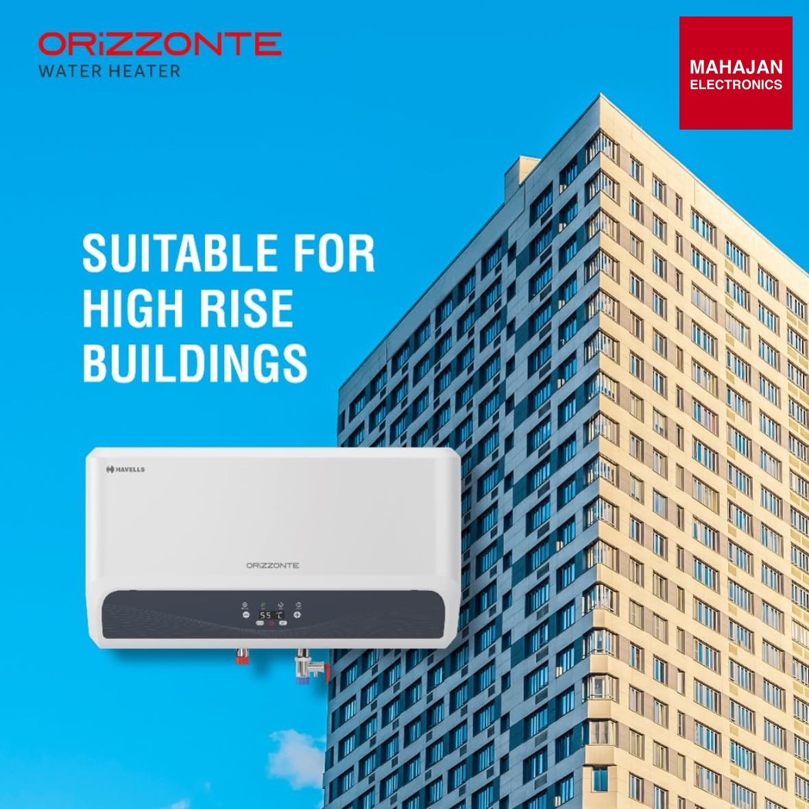 Havells Orizzonte GHWBORSWH025 25 L Storage Water Heater with Glass Coated Tank, Digital Display & Remote (White) – Mahajan Electronics Online.