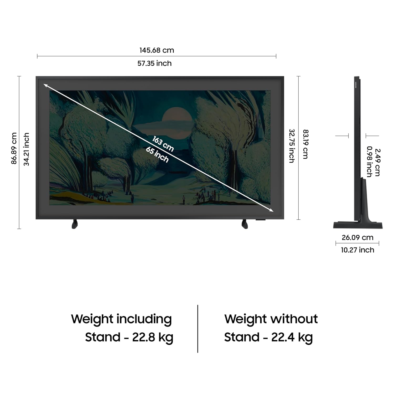 Samsung QA65LS03FAULXL 163 cm (65 inches) The Frame Series 4K Ultra HD Smart QLED TV (Black) Mahajan Electronics online