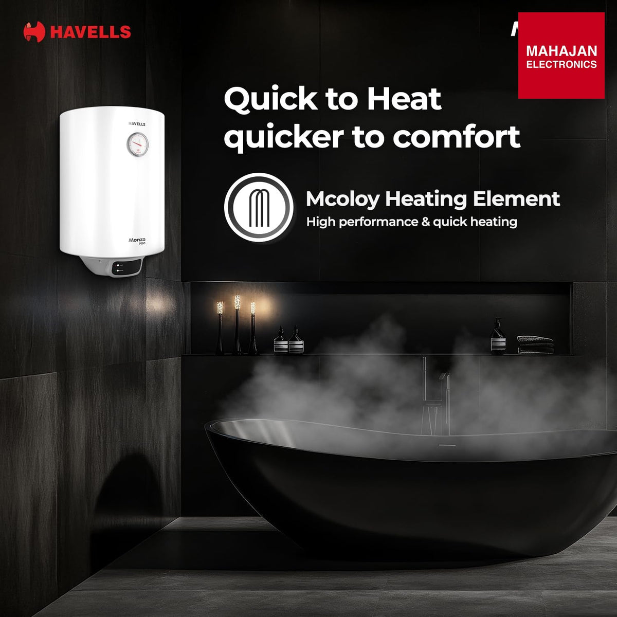 Havells Monza Pro 25L Storage GHWVMPUWAW25 Water Heater(Geyser) – Mahajan Electronics Online.