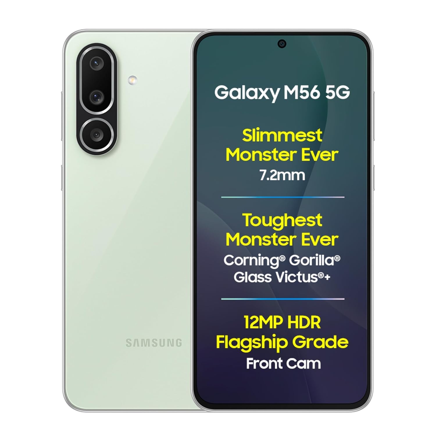 Samsung Galaxy M56 5G (Light Green, 8 GB RAM, 128 GB Storage) | Slimmest Phone in the Segment | Gorilla Glass Victus+ Mahajan Electronics Online