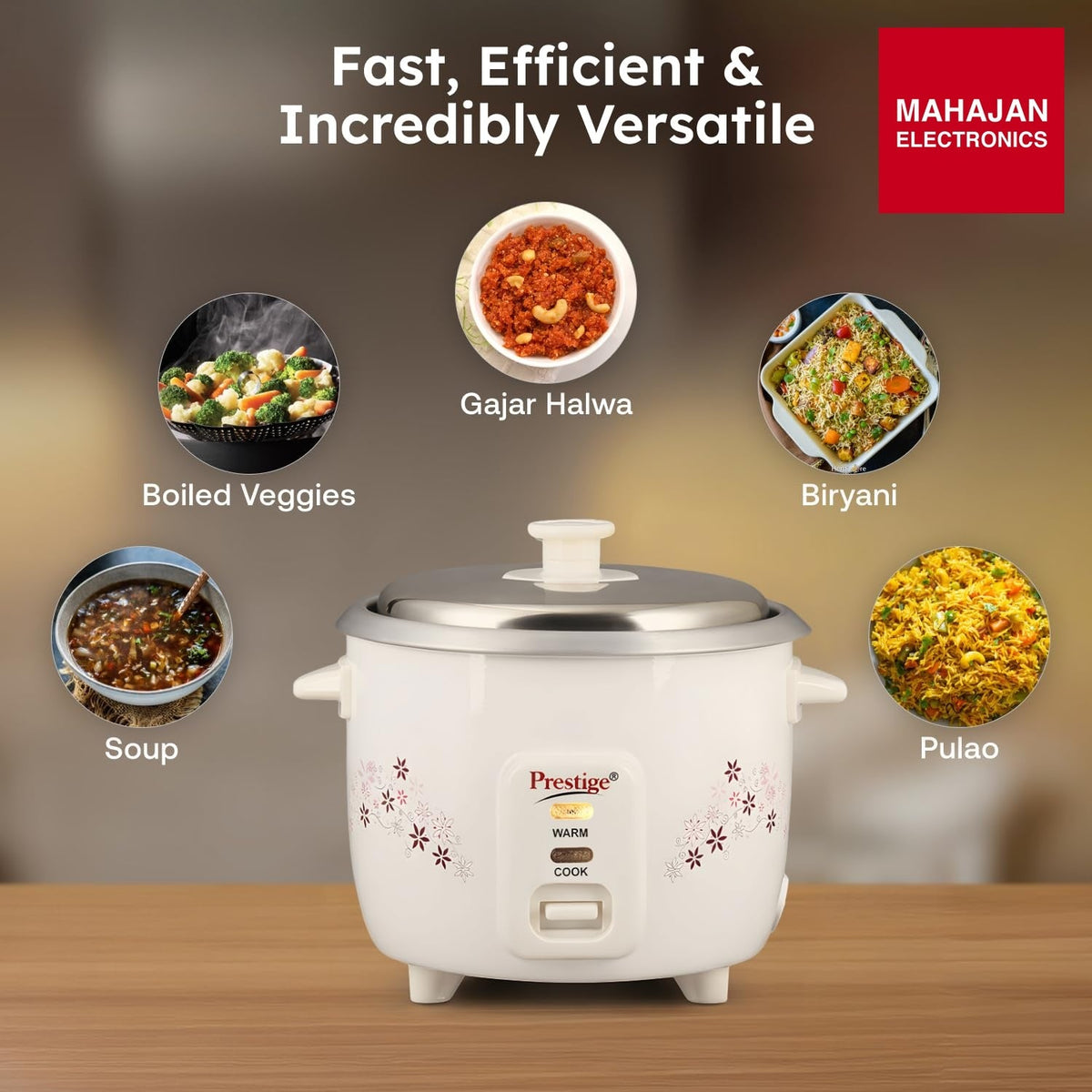 Prestige Delight PRWO 1.0 L Electric Rice Cooker โ Mahajan Electronics Online.