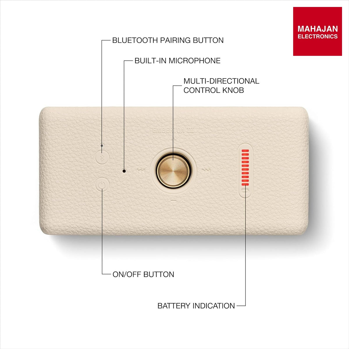 Marshall Emberton III Compact Portable Bluetooth Speaker with 32+ Hours – Mahajan Electronics Online.