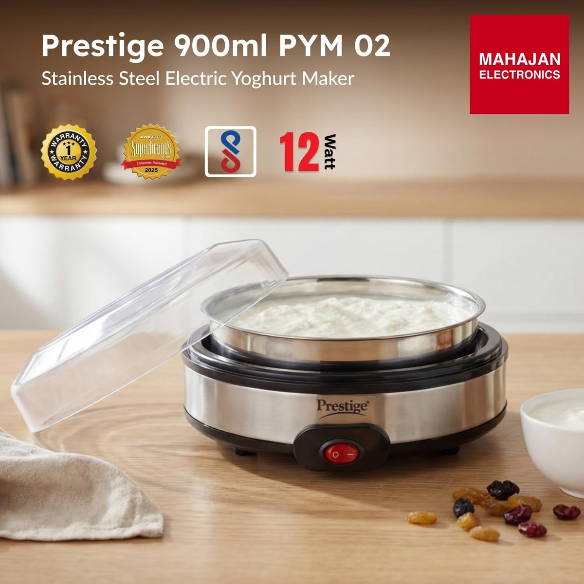 Prestige PYM 02 Electric Yoghurt Maker – Mahajan Electronics Online.