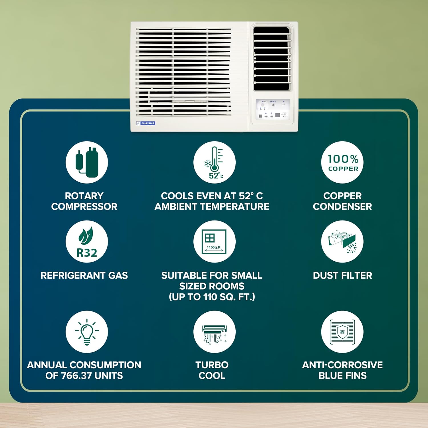 Blue Star WFE312L 1 Ton 3 Star Fixed Speed Window AC (Copper Mahajan Electronics Online
