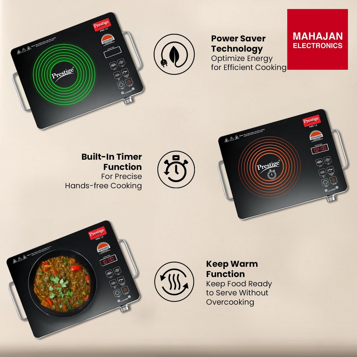 Prestige PIRC 1.0 2200 W Infrared Cooktop – Mahajan Electronics Online.