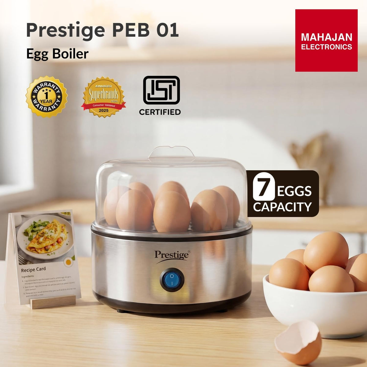 Prestige PEB-01 Egg Boiler โ Mahajan Electronics Online.