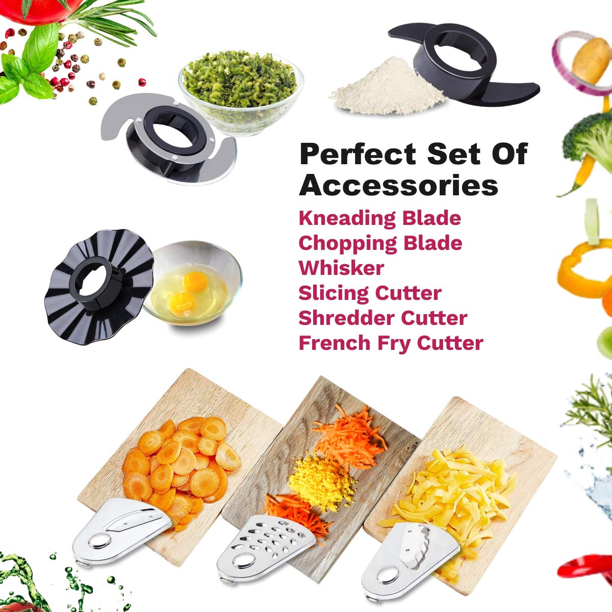 INALSA Easy Prep- 800 Watts Food Processor/ Atta Kneader/ Chopper | 1.4 L Main Bowl Capacity โ Mahajan Electronics Online.