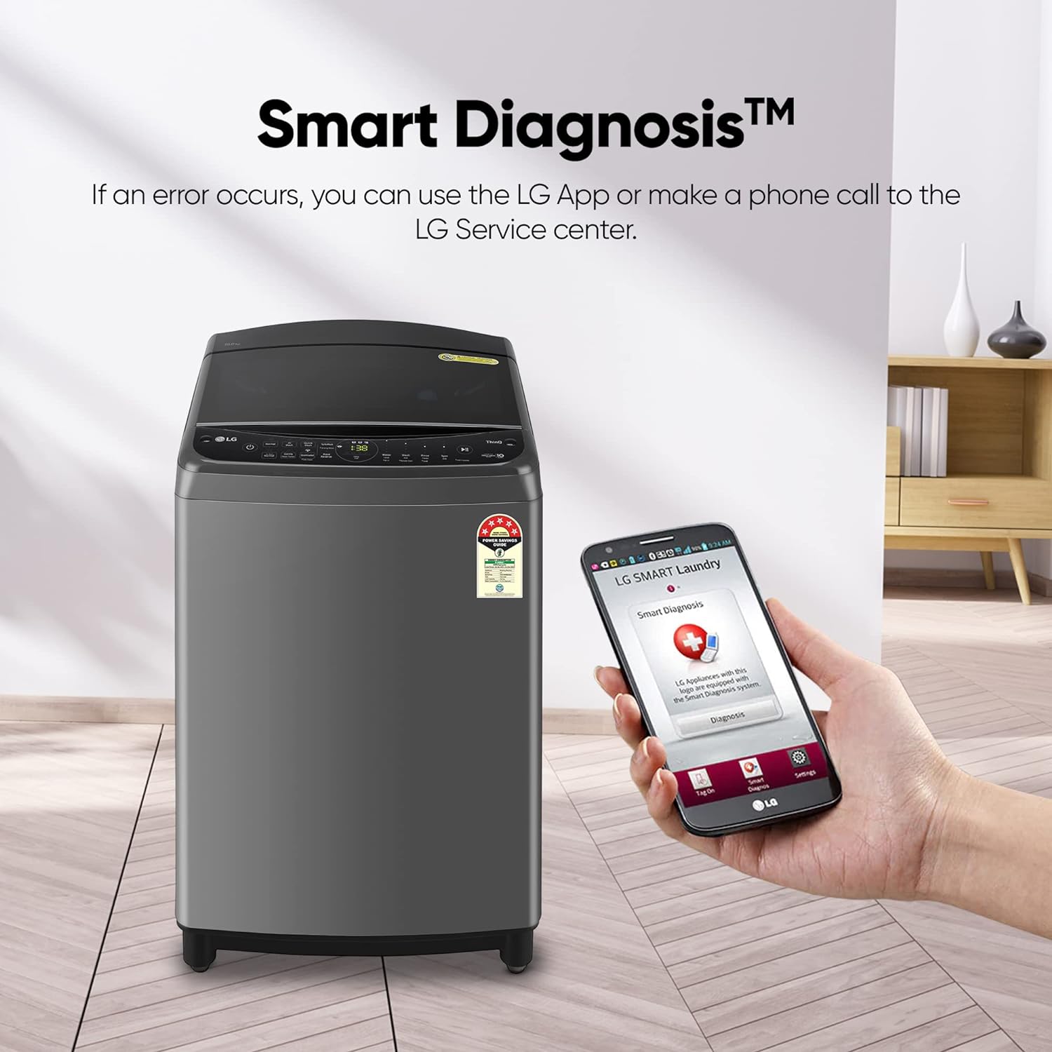 LG THD11NWM 11 Kg 5 Star Inverter Wi-Fi Fully-Automatic Top Load Washing Machine ( Middle Black, AIDD Technology) LG
