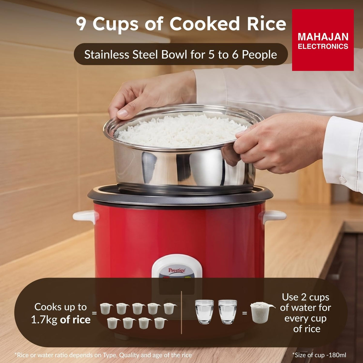 Prestige Delight Cute 2.8 SS Rice Cooker โ Mahajan Electronics Online.