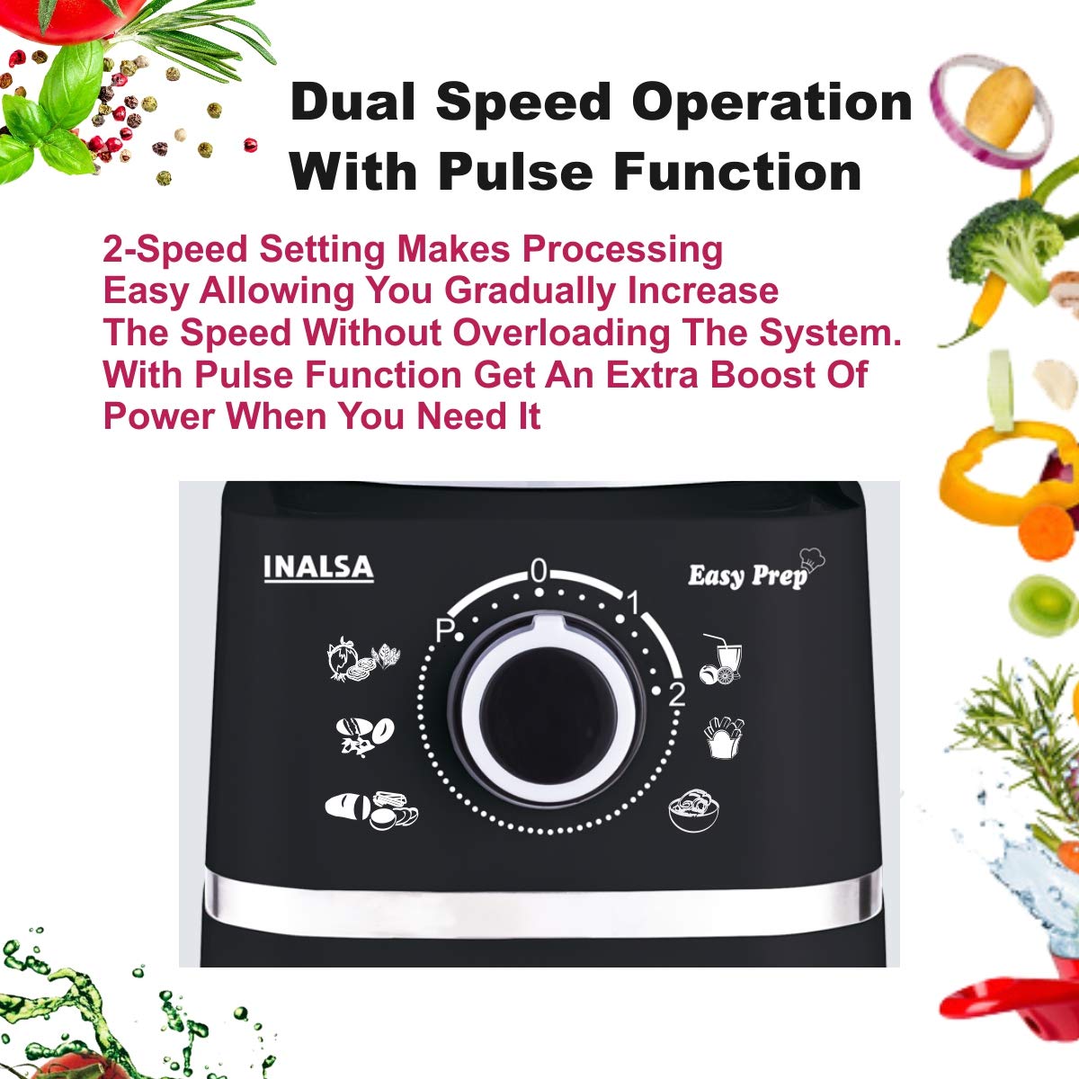 INALSA Easy Prep- 800 Watts Food Processor/ Atta Kneader/ Chopper | 1.4 L Main Bowl Capacity โ Mahajan Electronics Online.