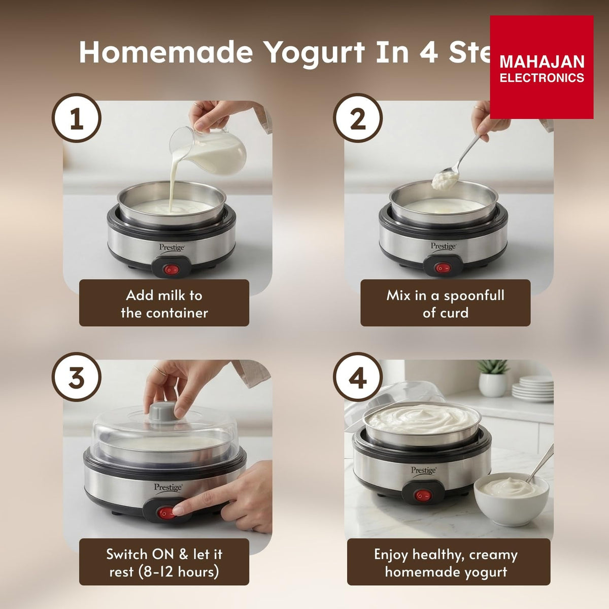 Prestige PYM 02 Electric Yoghurt Maker – Mahajan Electronics Online.