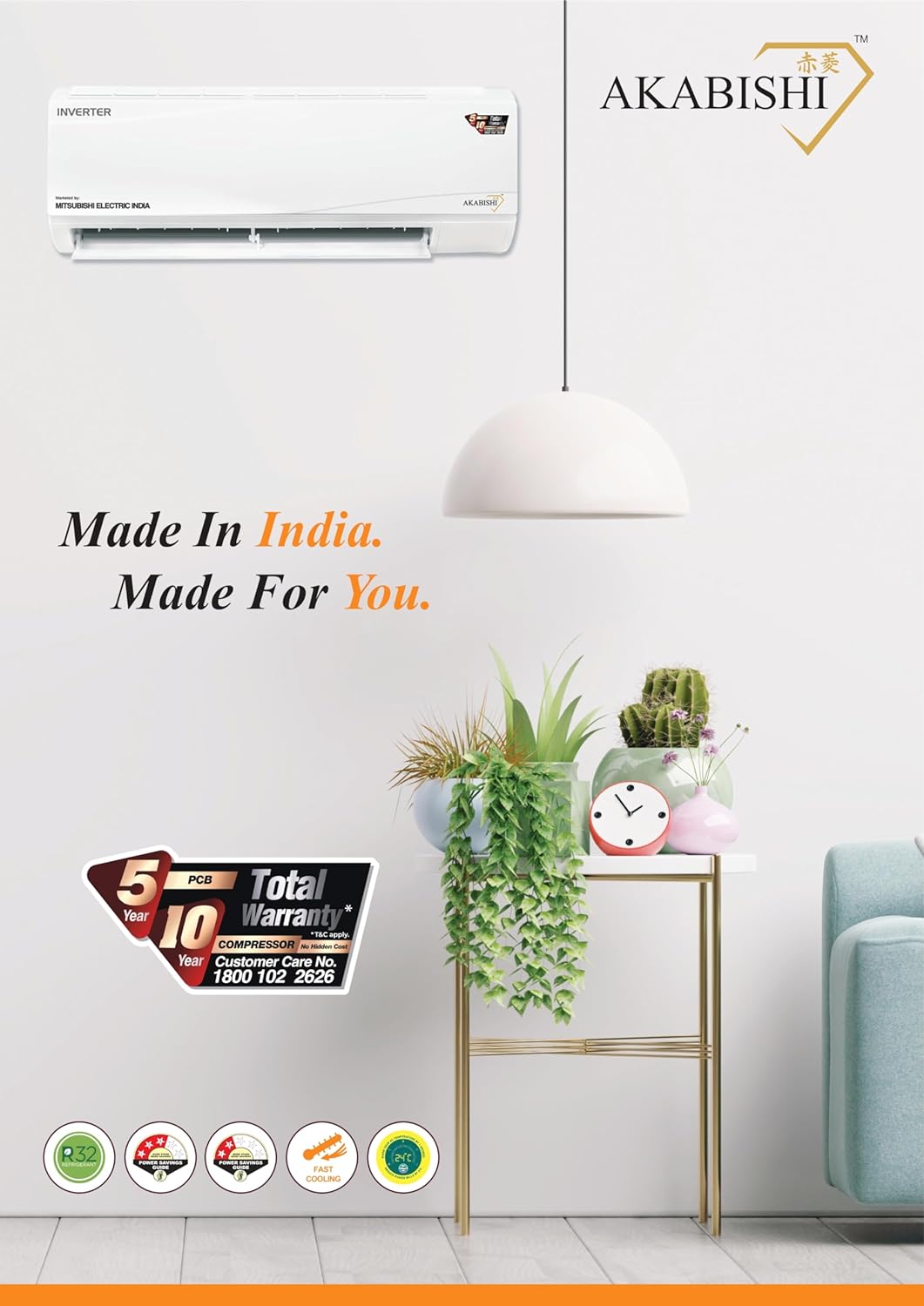Akabishi (Mitsubishi Electric) RAM - AEH18VG 1.5 Ton 2 Star Non-Inverter Split Air Conditioner - White Mahajan Electronics Online