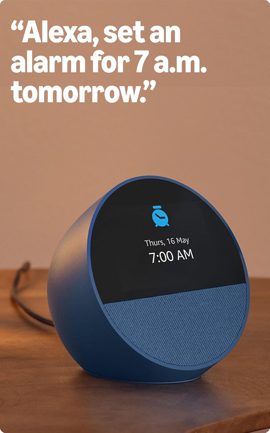 Amazon Echo Spot (latest model), Smart alarm clock with vibrant sound, Alexa and Bluetooth | Blue mahajan electronics online