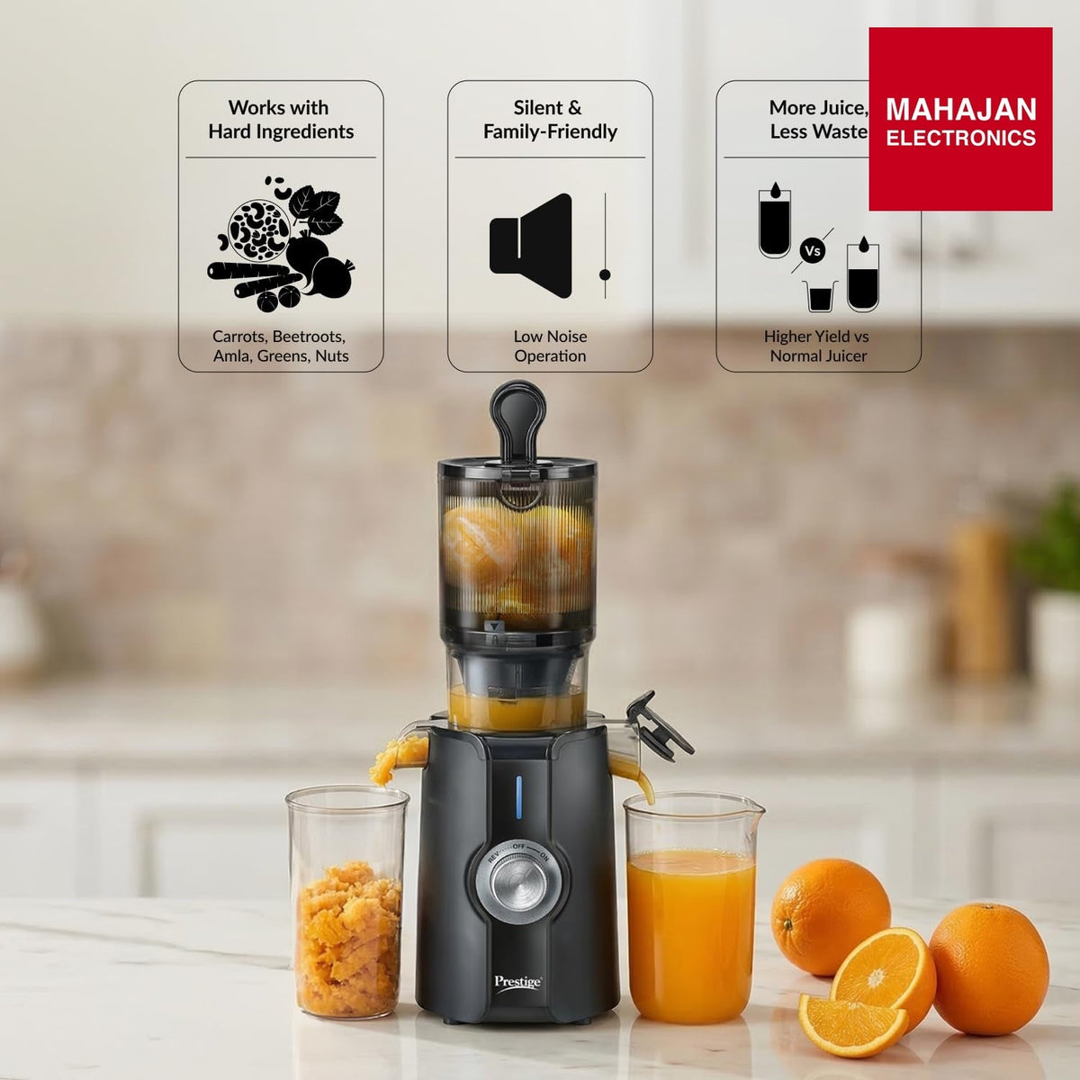 Prestige Natura 200 W Cold Press Slow Juicer โ Mahajan Electronics Online.