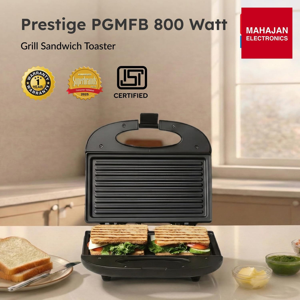 Prestige PGMFB 800 W Grill Sandwich Toaster – Mahajan Electronics Online.