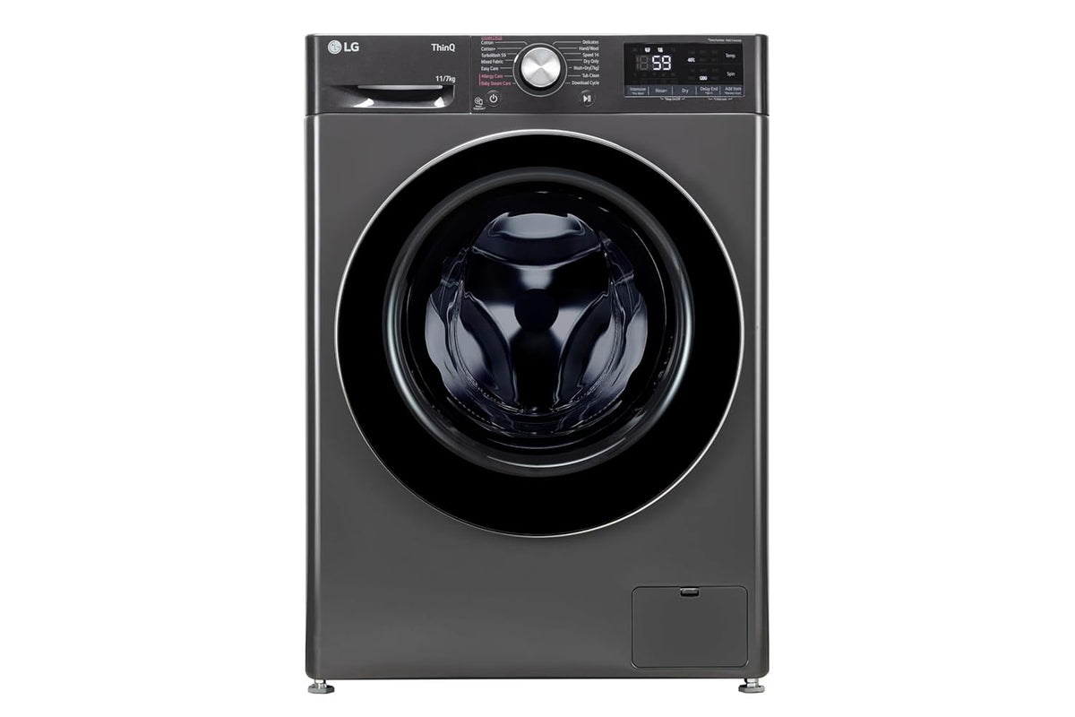 LG FHD1107SWM 11 Kg (Wash) / 7 Kg (Dry), AI Direct Drive Technology, Steam, 6 Motion DD & Wi-Fi Front Load Fully Automatic Washer Dryer ( Intelligent & Convenient Fabric Care, Turbowash, Middle Black Mahajan Electronics online