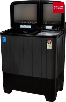 Voltas Beko WTT120UPA/BKSSDG5GTDA 12 Kg 5 Star Semi-Automatic Top Load Washing Machine | Double Waterfall, 1350 RPM, Black – Mahajan Electronics image 3