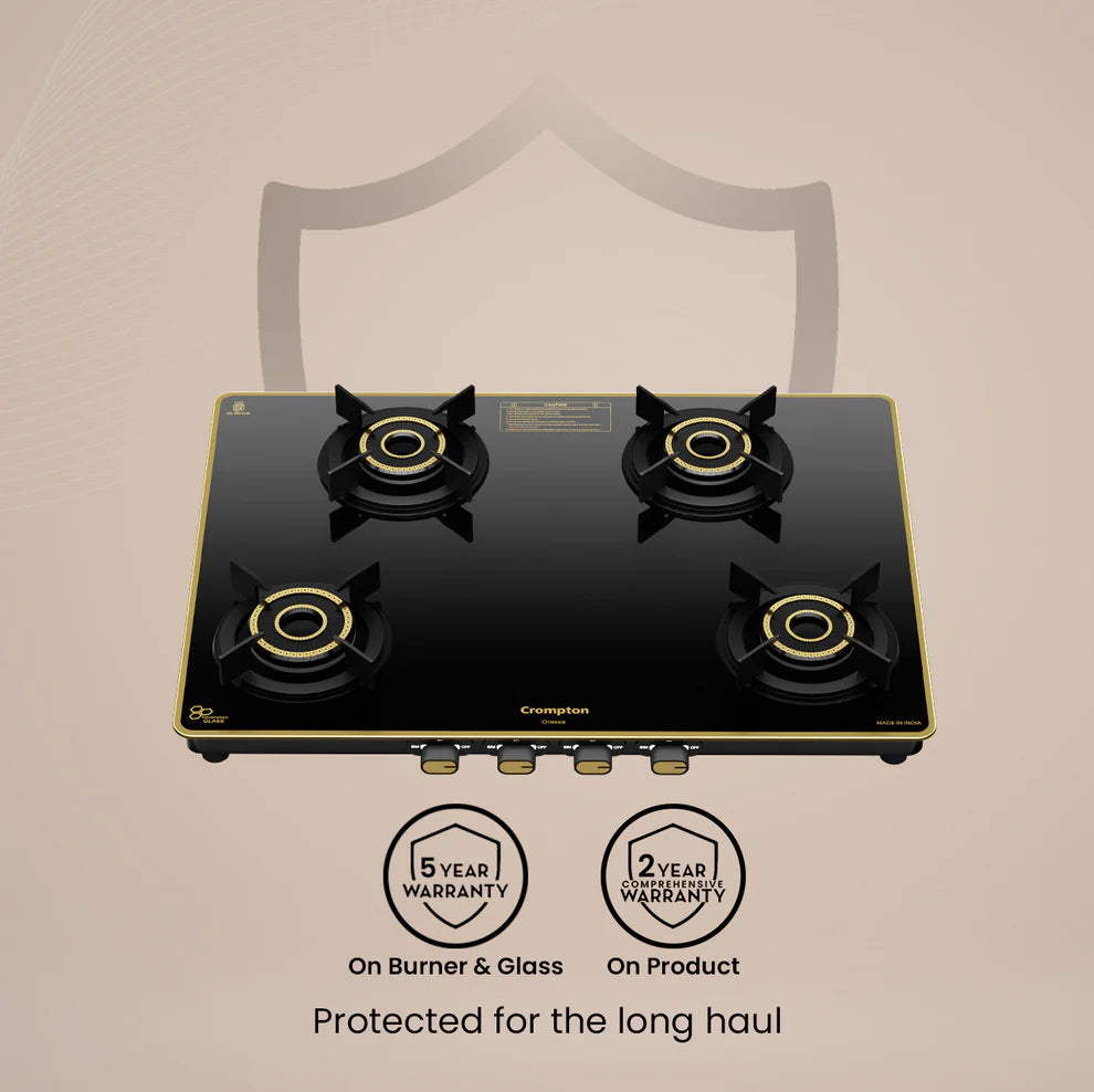 Crompton Oressa CKT-ORR704-MSB 4 Burner 70 cm Slim Glass Cooktop Mahajan Electronics Online