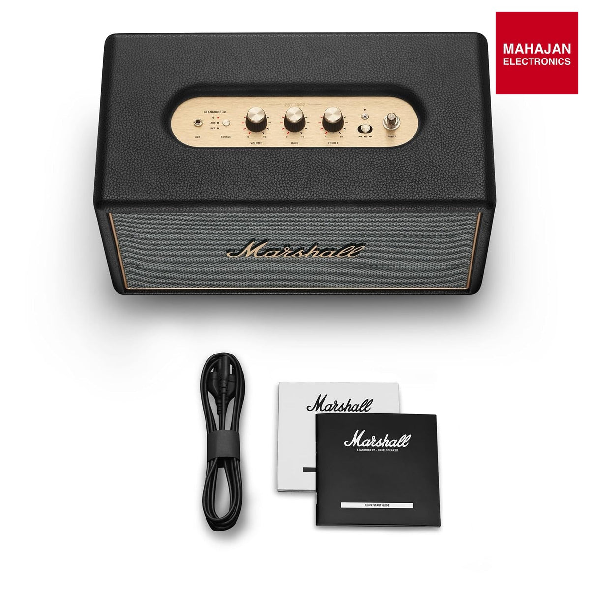 Marshall Stanmore IV Wired Connectivity Home Speaker with Bluetooth 5.3 with Auracast & RCA or 3.5mm Input - Black – Mahajan Electronics Online.