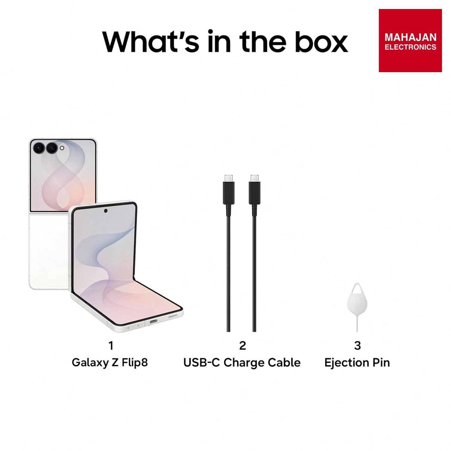 Samsung Galaxy Z Flip8 5G Smartphone with Galaxy AI (Cream, 12GB RAM, 256GB Storage), Hands Free Selfie – Mahajan Electronics Online.