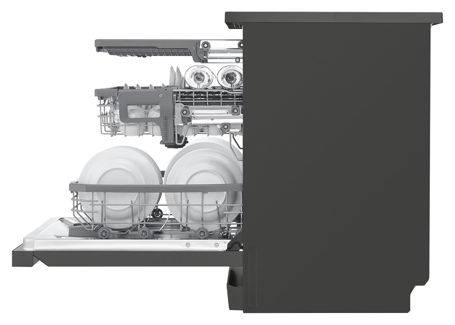 LG DFB335HM 15 Place Settings TrueSteam™ Dishwasher | QuadWash™ | Auto Open Door | Wi-Fi Smart Control | Matte Black LG