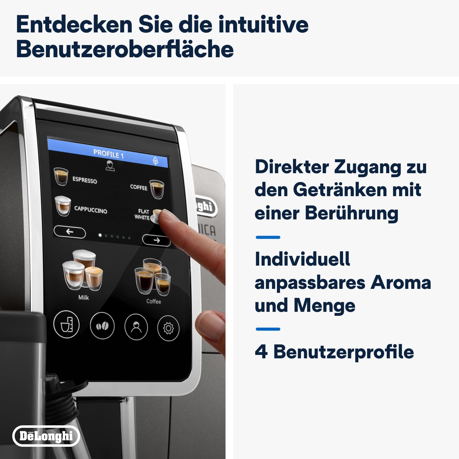 DeLonghi ECAM380.95.TB Dinamica Plus Fully Automatic Coffee Machine, Original Italian Brand, 24+ Hot & Cold Coffee Options, Patented LatteCrema Technology, Direct Bean to Cup, 15 Bar Pressure Mahajan Electronics Online