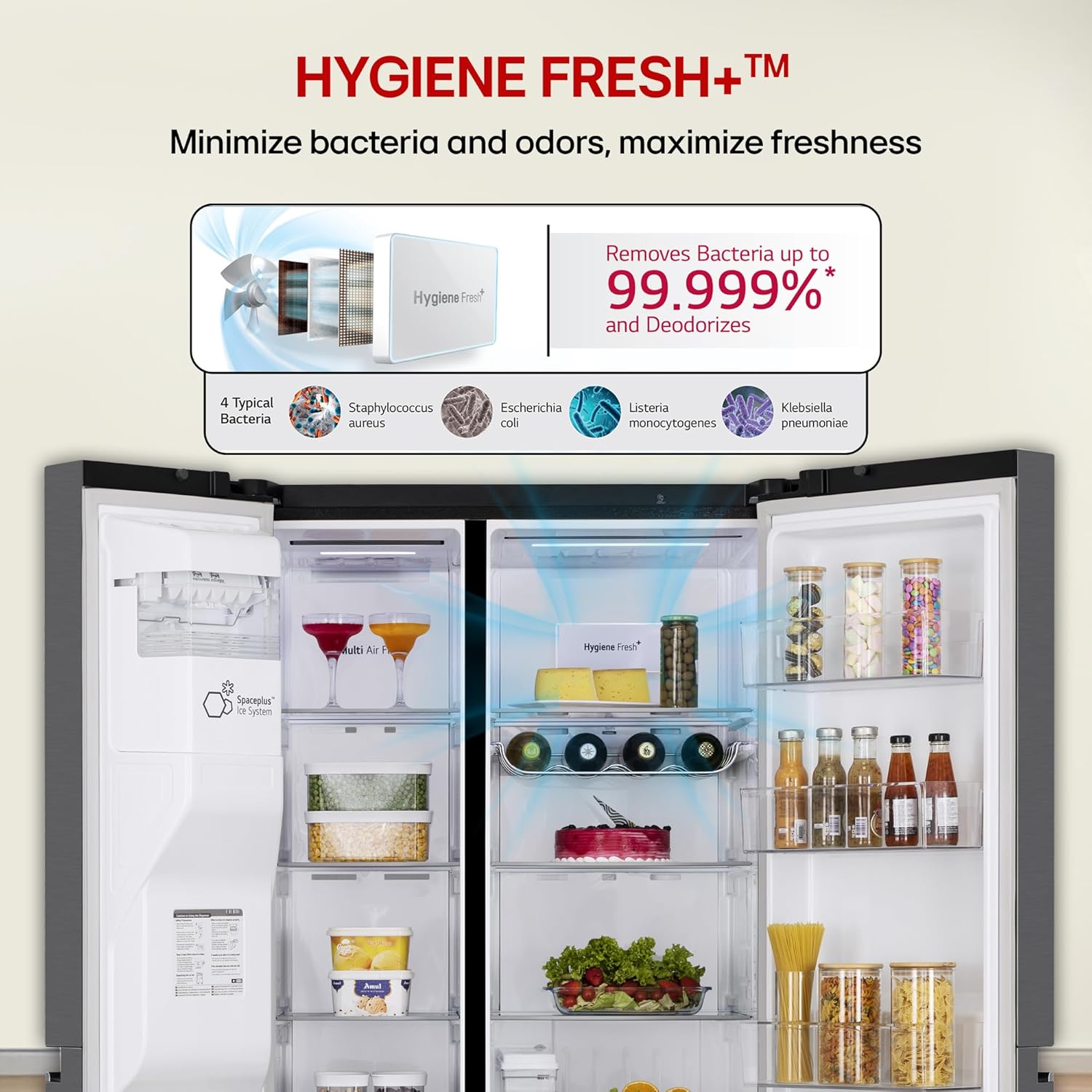 LG GL-L257CMC3 630 L, 3 Star, Frost-Free, Double Door, Door Cooling+, Hygiene Fresh+, Smart Inverter, Wi-Fi Convertible Side By Side Refrigerator with AI ThinQ ( Matt Black, Ice & Water Dispenser) Mahajan Electronics Online