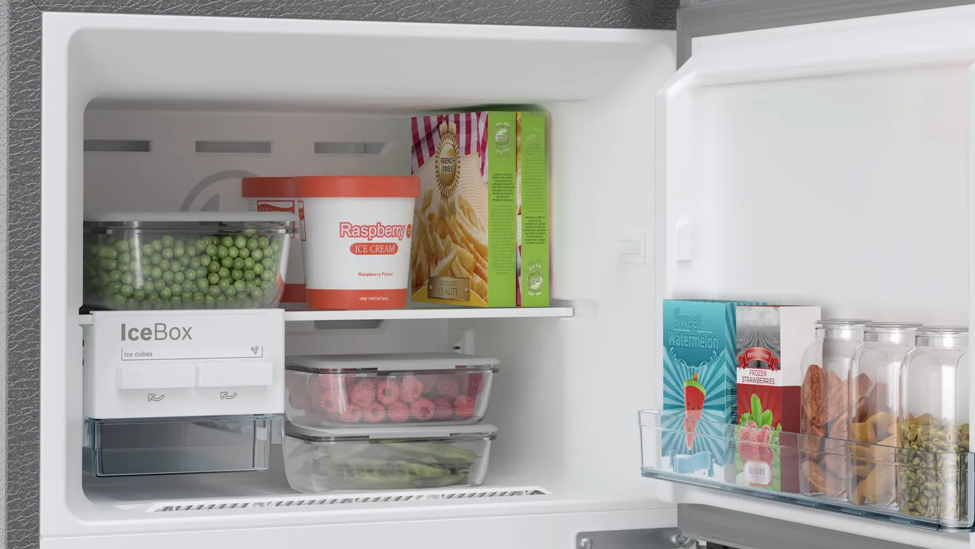 BOSCH CTC29S031I Series 4 269 Litres 3 Star Frost Free Double Door Convertible Refrigerator with Vario Inverter Compressor ( Sparkly Steel) Mahajan Electronics Online